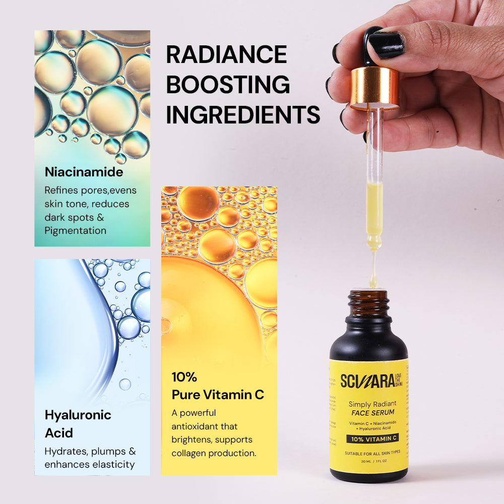 10% Vitamin C Face Serum with Niacinamide & Hyaluronic Acid 30ml
