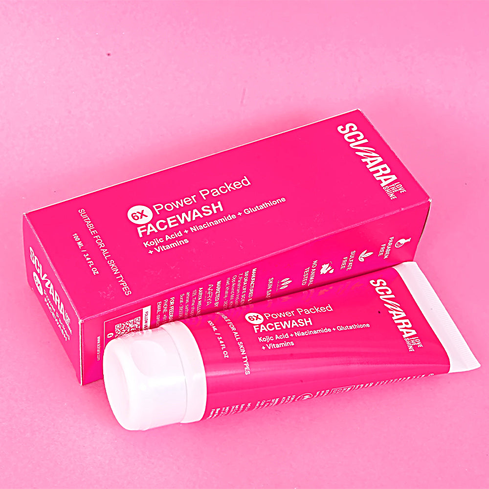 6-in-1 Brightening Facewash with Kojic Acid, Niacinamide, Glutathione-100ml