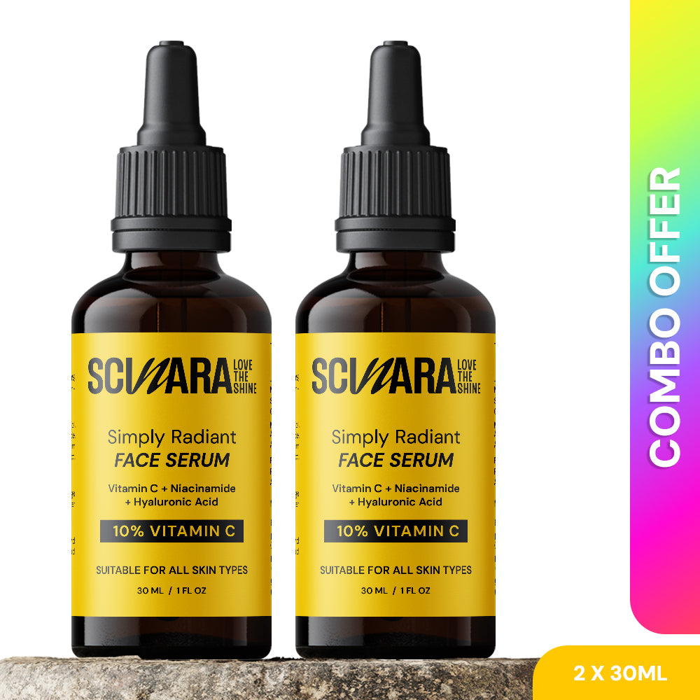 10% Vitamin C Face Serum infused with Niacinamide & Hyaluronic Acid | Reduces Dark spots & Hyperpigmentation | All Skin Types | 30ML– (Pack of 2).