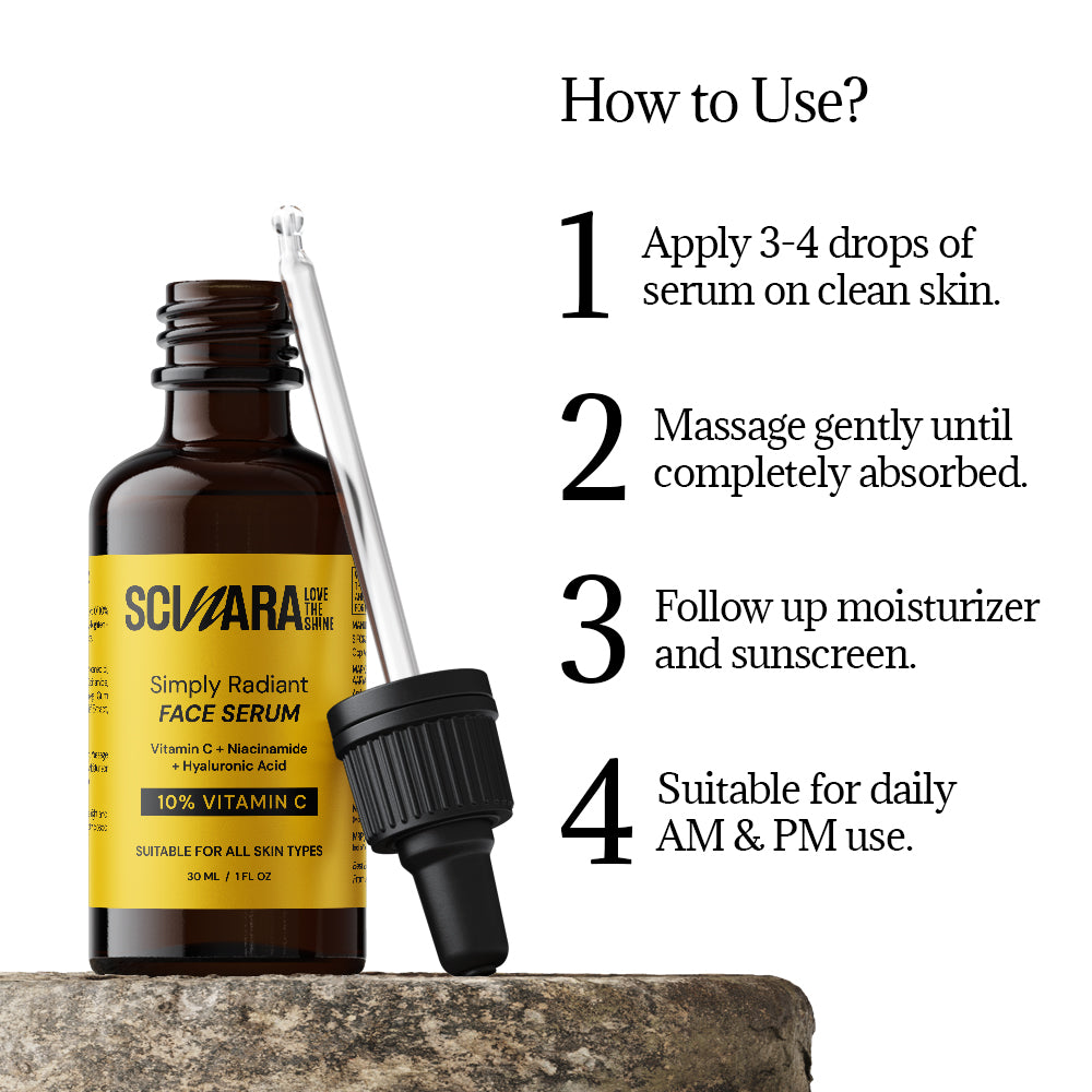 10% Vitamin C Face Serum infused with Niacinamide & Hyaluronic Acid | Reduces Dark spots & Hyperpigmentation | All Skin Types | 30ML– (Pack of 2).