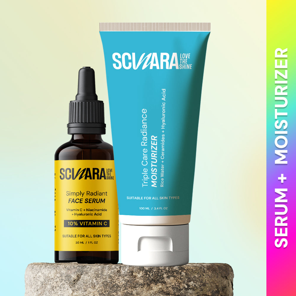 10% Vitamin C Serum with Niacinamide & Hyaluronic Acid + Ceramide Moisturizer Duo