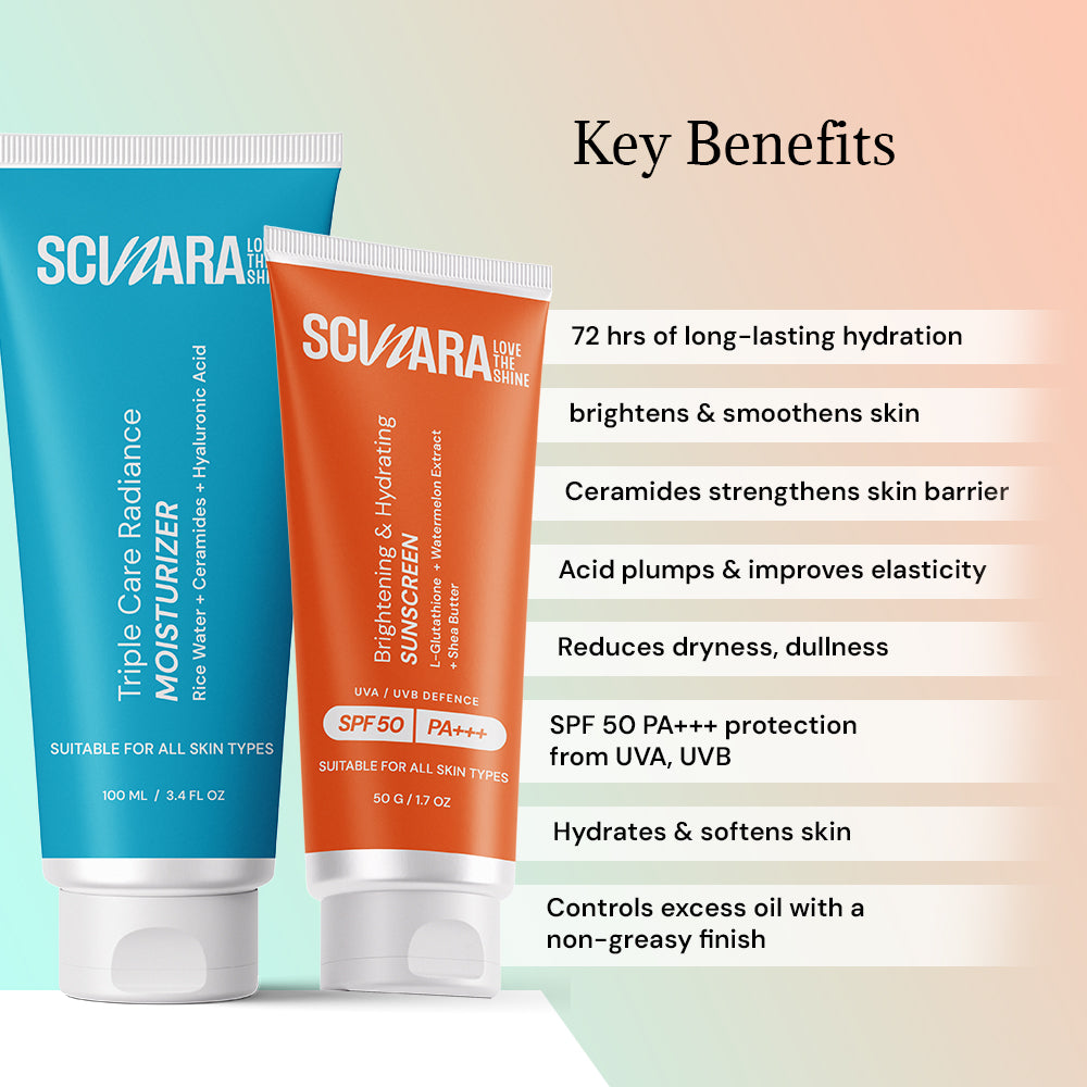 Ceramide Infused Moisturizer + L-Glutathione Sunscreen SPF 50 PA+++